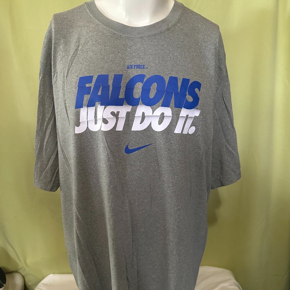 Air Force Falcons Nike Just Do It Men's Gray Dri Fit Athletic Shirt 2XL XXL